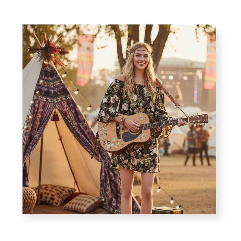 new French Connection 𑁍 Dream Floral Print Off Shoulder Mini Dress 𑁍 Olive 𑁍 XS - Picture 15 of 16